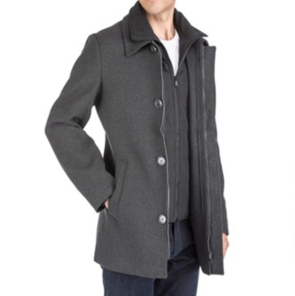 Braveman Classic Fit Wool Blend Bibbed Car Coat XL